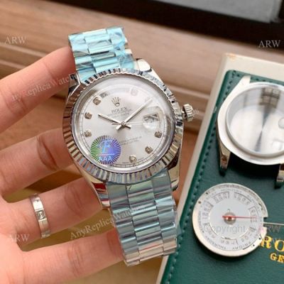 Fake Rolex Day-Date 2 Silver Dial President 41mm watch BP Factory Watches